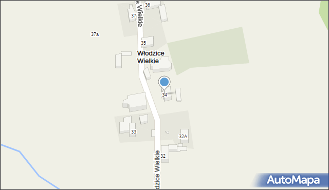 Włodzice Wielkie, Włodzice Wielkie, 34, mapa Włodzice Wielkie