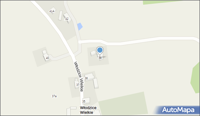 Włodzice Wielkie, Włodzice Wielkie, 38, mapa Włodzice Wielkie