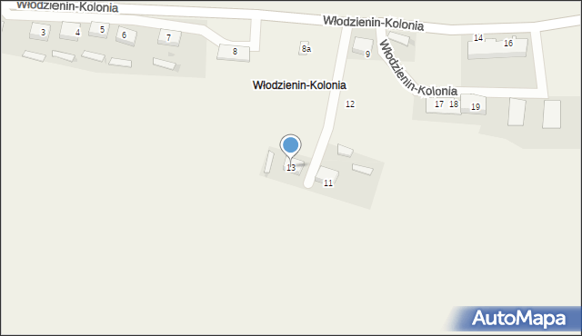 Włodzienin-Kolonia, Włodzienin-Kolonia, 13, mapa Włodzienin-Kolonia