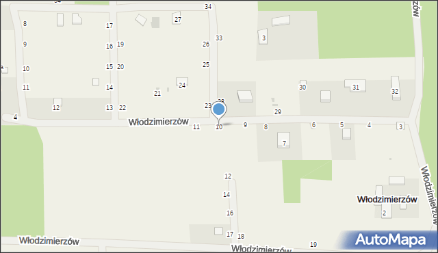 Włodzimierzów, Włodzimierzów, 10, mapa Włodzimierzów