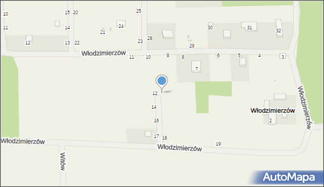 Włodzimierzów, Włodzimierzów, 13, mapa Włodzimierzów