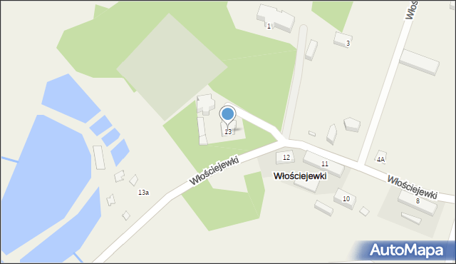 Włościejewki, Włościejewki, 13, mapa Włościejewki