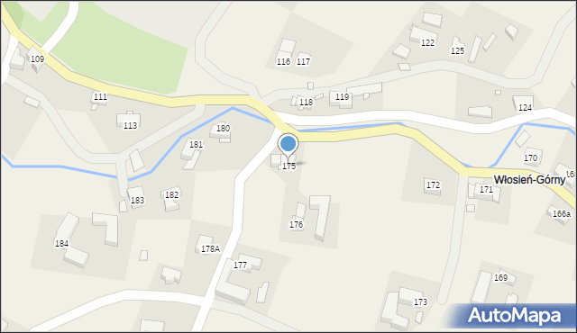 Włosień, Włosień, 175, mapa Włosień