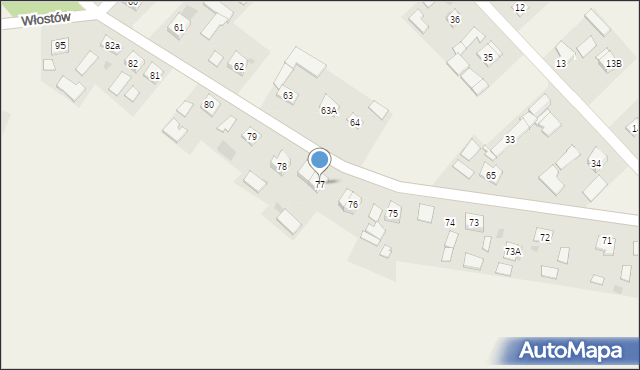 Włostów, Włostów, 77, mapa Włostów