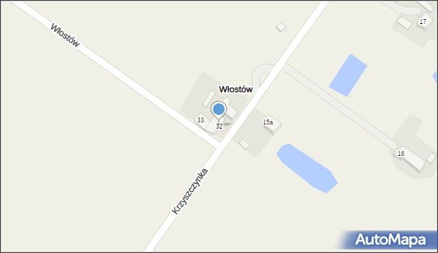 Włostów, Włostów, 32, mapa Włostów