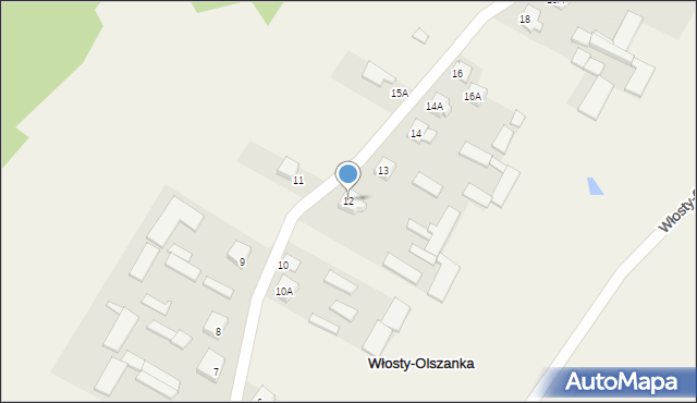 Włosty-Olszanka, Włosty-Olszanka, 12, mapa Włosty-Olszanka