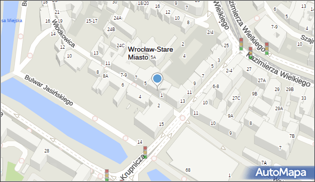 Wrocław, Włodkowica Pawła, 3, mapa Wrocławia