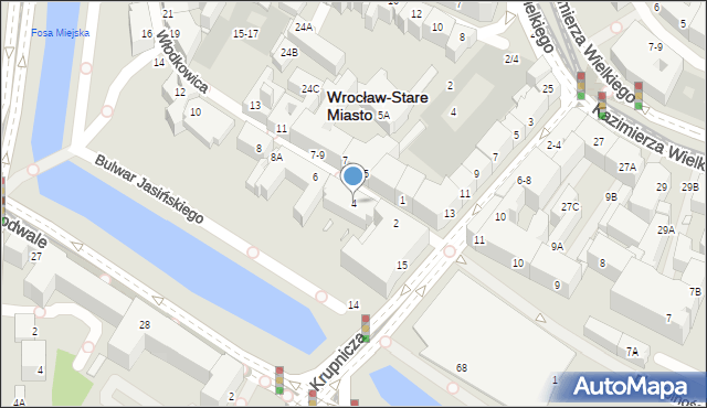 Wrocław, Włodkowica Pawła, 4, mapa Wrocławia