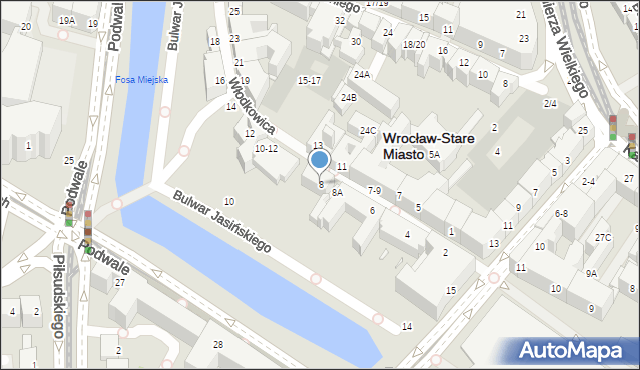 Wrocław, Włodkowica Pawła, 8, mapa Wrocławia