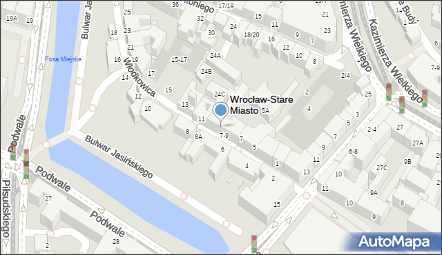 Wrocław, Włodkowica Pawła, 9, mapa Wrocławia