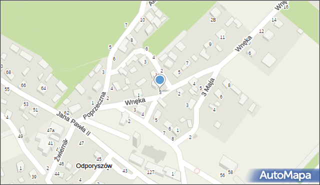 Odporyszów, Wnęka Jana, 3, mapa Odporyszów