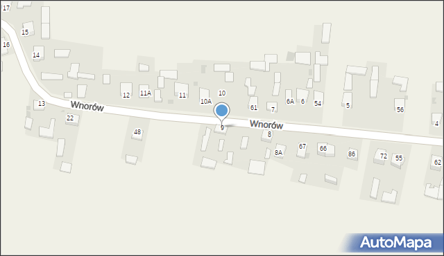 Wnorów, Wnorów, 9, mapa Wnorów