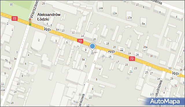 Aleksandrów Łódzki, Wojska Polskiego, 11, mapa Aleksandrów Łódzki