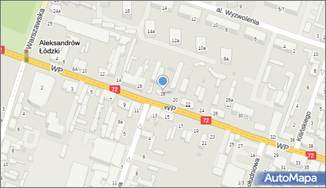 Aleksandrów Łódzki, Wojska Polskiego, 18, mapa Aleksandrów Łódzki