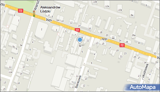 Aleksandrów Łódzki, Wojska Polskiego, 9a, mapa Aleksandrów Łódzki
