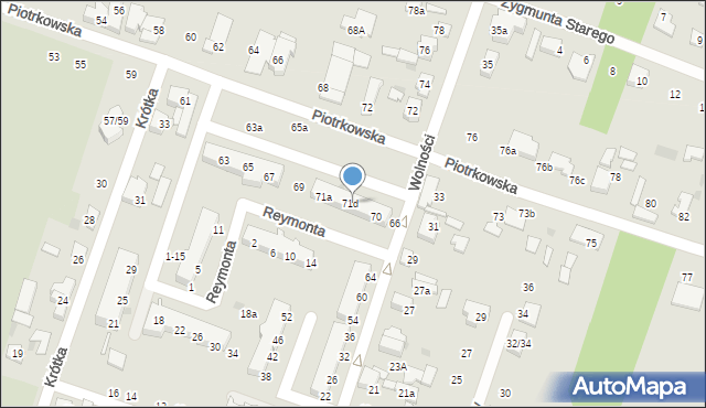Aleksandrów Łódzki, Wolności, 71d, mapa Aleksandrów Łódzki