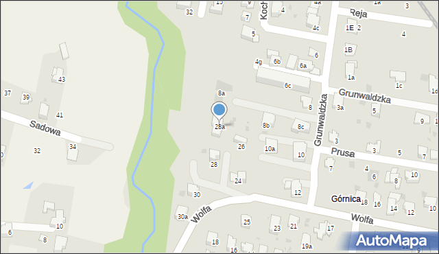Andrychów, Wolfa Tadeusza, 28a, mapa Andrychów
