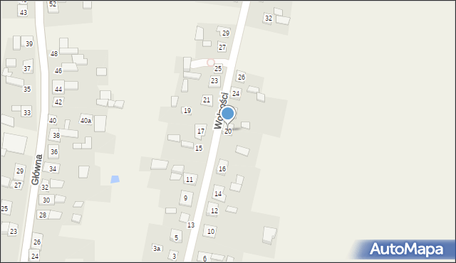 Babienica, Wolności, 20, mapa Babienica