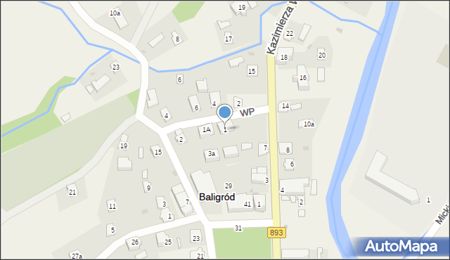 Baligród, Wojska Polskiego, 1, mapa Baligród