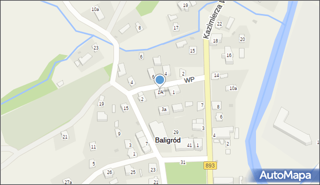 Baligród, Wojska Polskiego, 1A, mapa Baligród