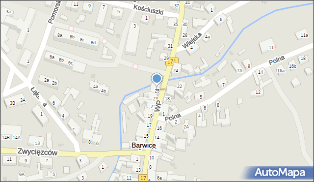 Barwice, Wojska Polskiego, 25, mapa Barwice