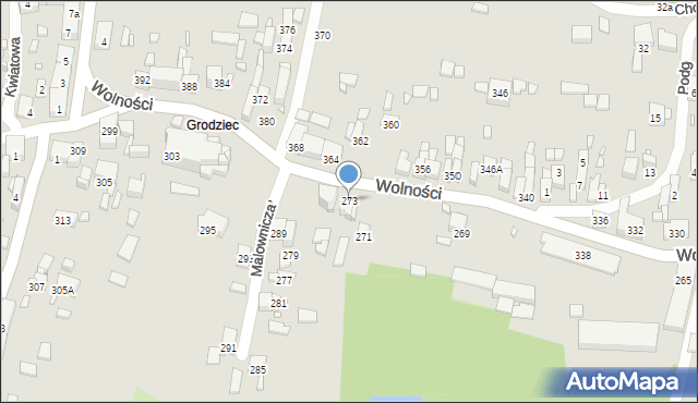 Będzin, Wolności, 273, mapa Będzin