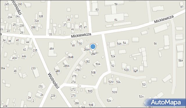 Będzin, Wolności, 284, mapa Będzin