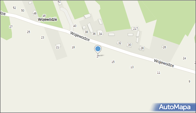 Biała Wielka, Wojewodze, 17, mapa Biała Wielka