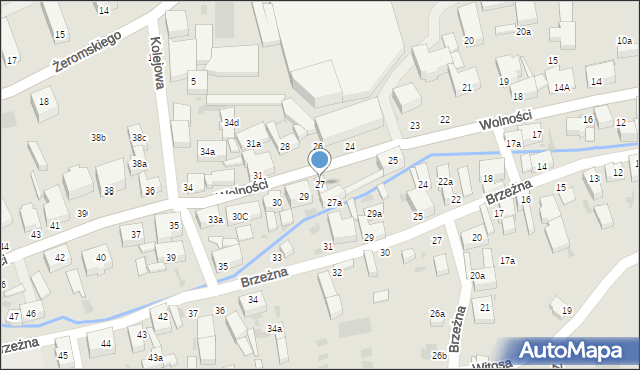 Bielawa, Wolności, 27, mapa Bielawa