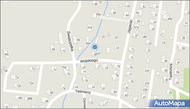 Bielsko-Biała, Wojskiego, 18, mapa Bielsko-Białej