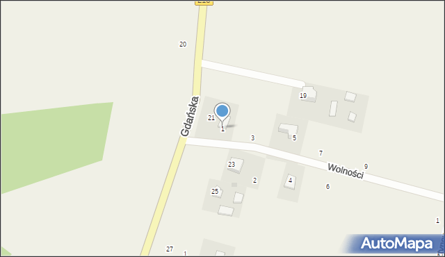 Bieszkowice, Wolności, 1, mapa Bieszkowice