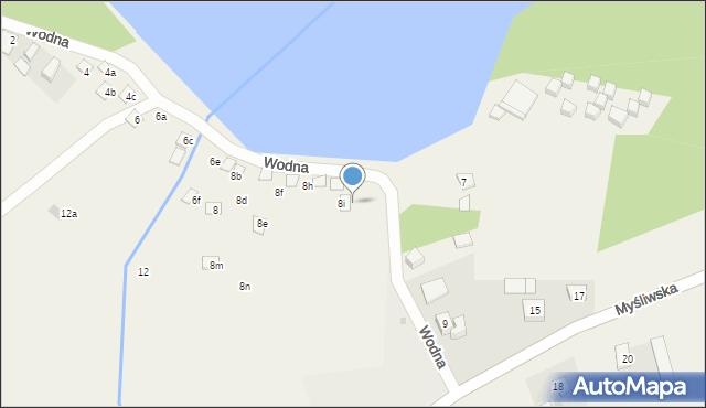 Błądzim, Wodna, 8l, mapa Błądzim