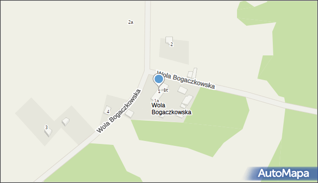 Bogaczewo, Wola Bogaczkowska, 1, mapa Bogaczewo