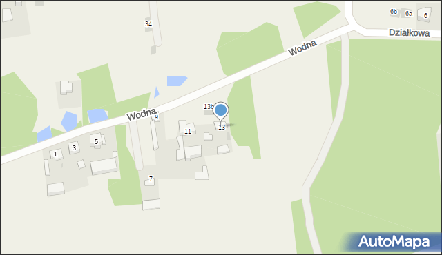 Borek, Wodna, 13A, mapa Borek