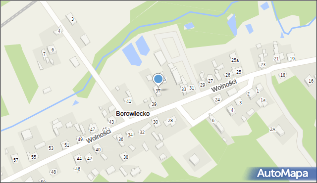 Borowiecko, Wolności, 37, mapa Borowiecko