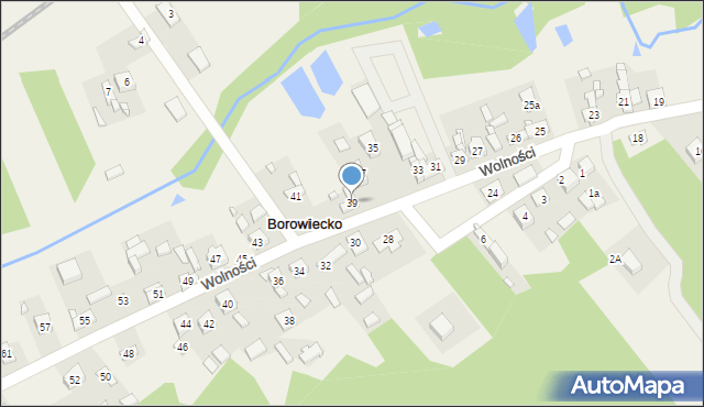 Borowiecko, Wolności, 39, mapa Borowiecko