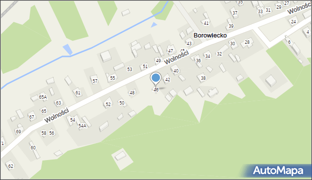 Borowiecko, Wolności, 46, mapa Borowiecko