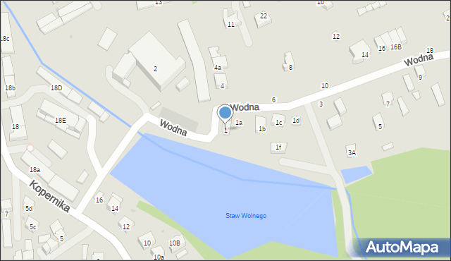 Brzesko, Wodna, 1, mapa Brzesko