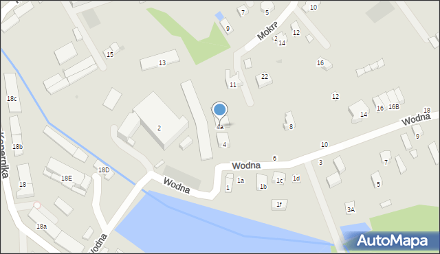 Brzesko, Wodna, 4a, mapa Brzesko