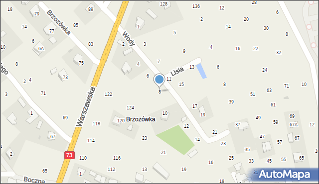 Brzozówka, Wody Stanisława, ks., 8, mapa Brzozówka