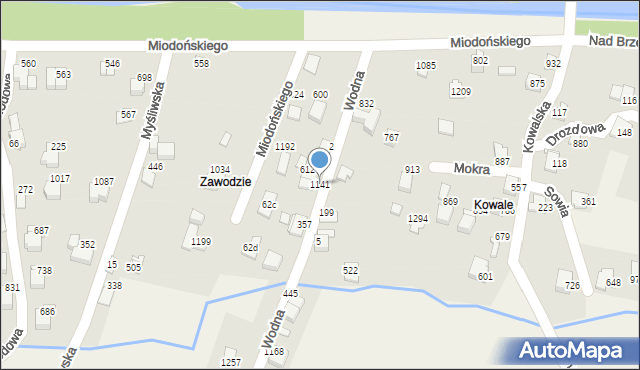 Buczkowice, Wodna, 1141, mapa Buczkowice