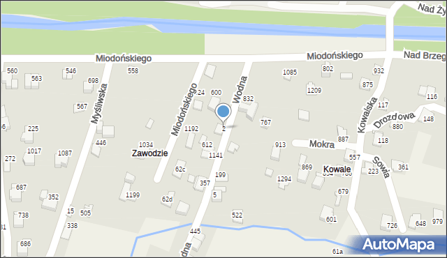 Buczkowice, Wodna, 2, mapa Buczkowice