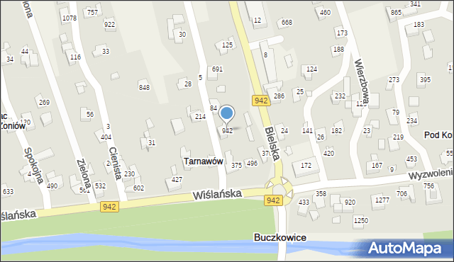 Buczkowice, Wójtowa, 942, mapa Buczkowice