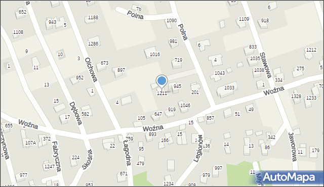 Buczkowice, Woźna, 1211, mapa Buczkowice