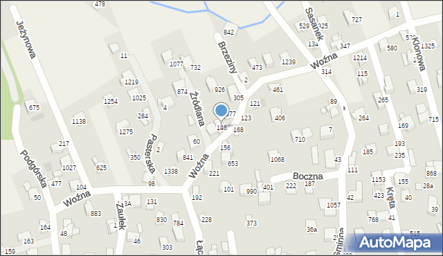 Buczkowice, Woźna, 390, mapa Buczkowice