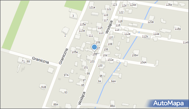 Bukowno, Wodąca, 105, mapa Bukowno