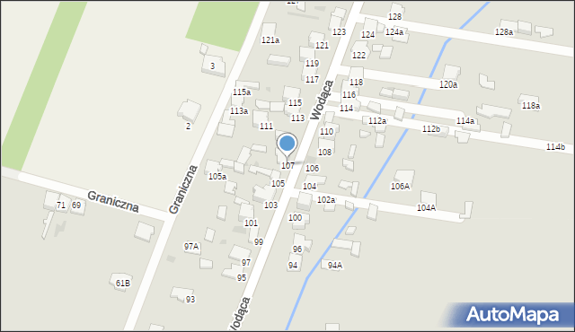 Bukowno, Wodąca, 107, mapa Bukowno