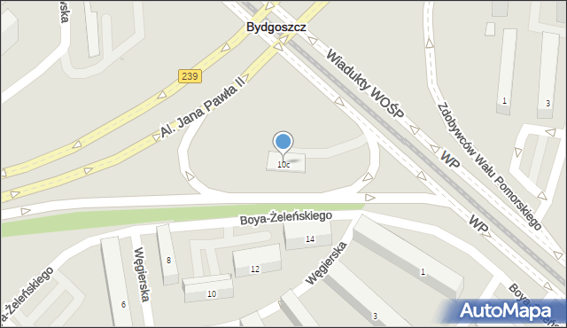 Bydgoszcz, Wojska Polskiego, 10c, mapa Bydgoszczy