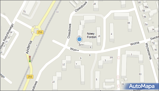 Bydgoszcz, Wolna, 20, mapa Bydgoszczy
