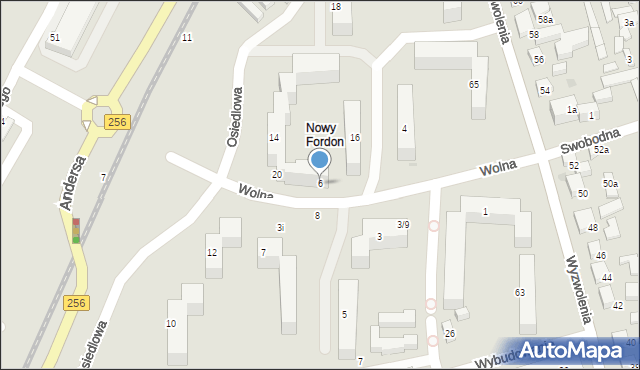 Bydgoszcz, Wolna, 6, mapa Bydgoszczy